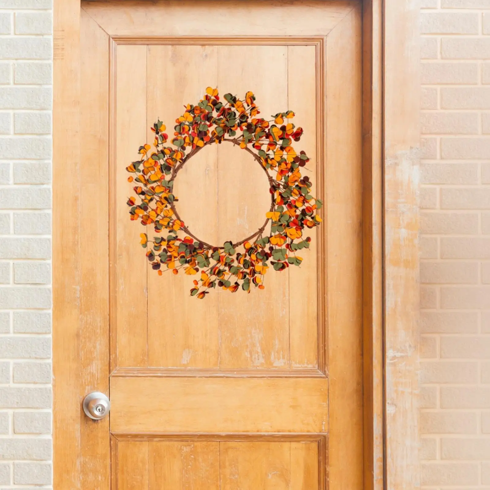 

Eucalyptus Fall Wreath Realistic Autumn Wreath for Wall Fireplace Farmhouse