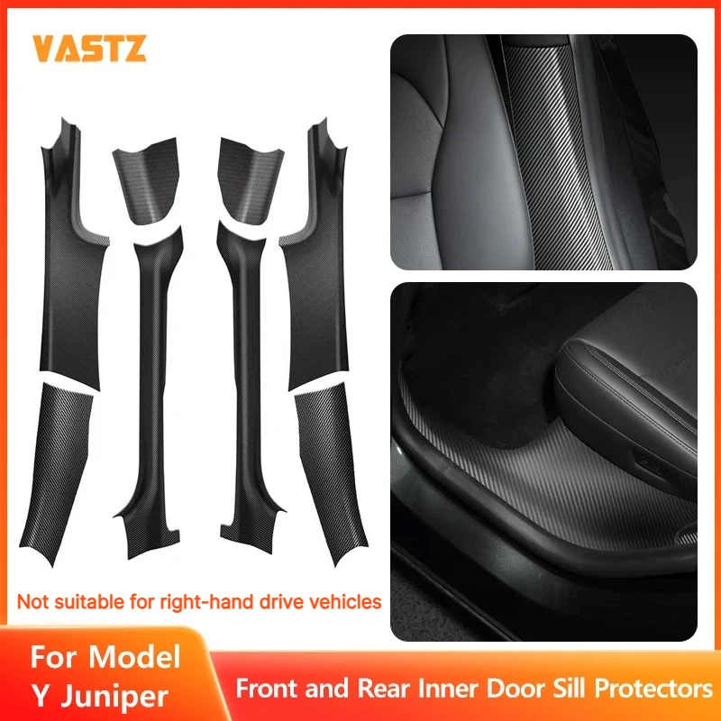 For Tesla Model Y Juniper 2025 2026 Left Rudder Car Door Sill Protectors Scuff Plate Guard Durable Anti-Scratch Threshold Cover