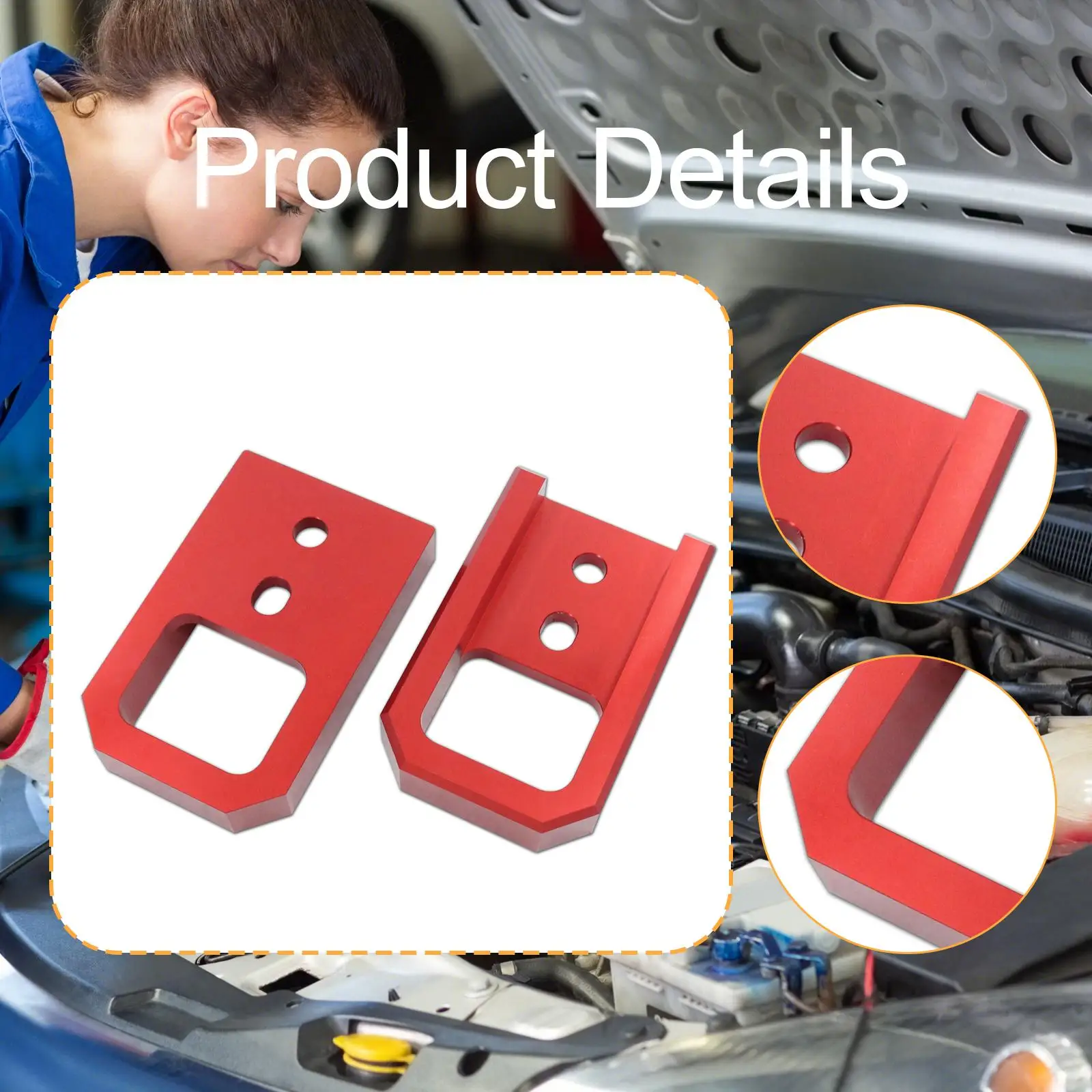 خطاف سحب أمامي من الألومنيوم الأحمر الفاخر ملحق مقطورة مقاوم للتآكل لتويوتا لتاكوما لـ 4 عداء لاند كروزر 250 #6