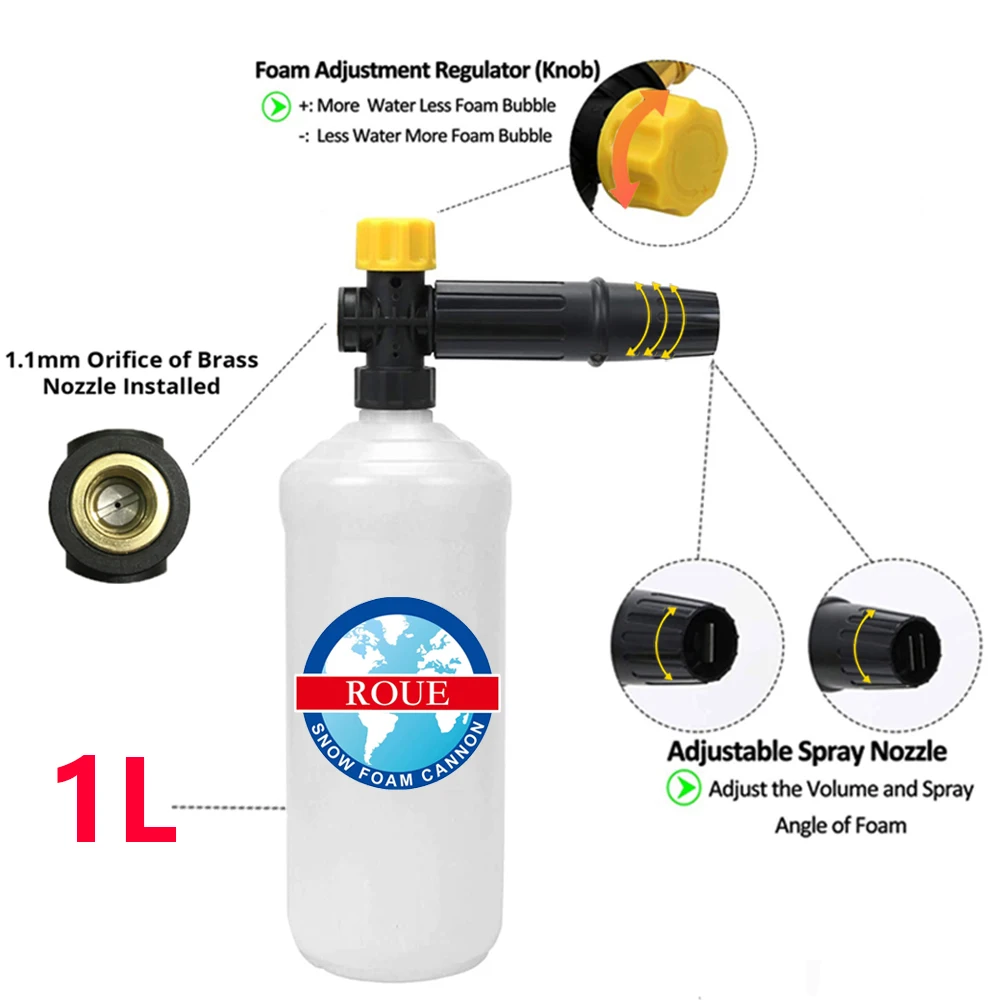 ROUE Snow Foam Generator Canhão de Espuma Lança para Karcher K2, K3, K4, K5, K6, K7, Nilfisk, Parkside Huter, Espuma Gun