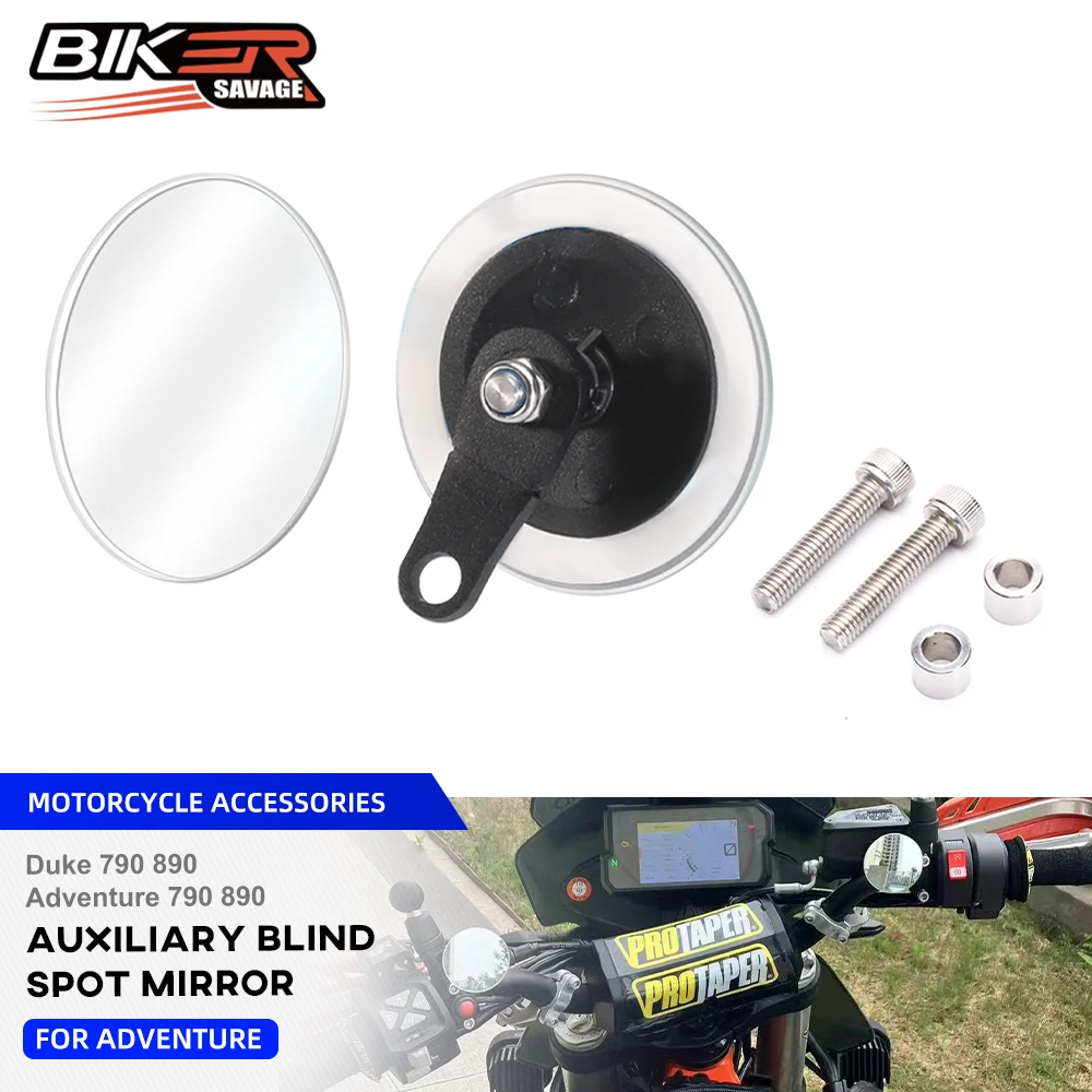 Blind Spot Mirrors For Duke Adventure 790 890 Motorcycle Auxiliary Rearview Mirror Wide Angle Adjustable Small Mirrors 2018-2024