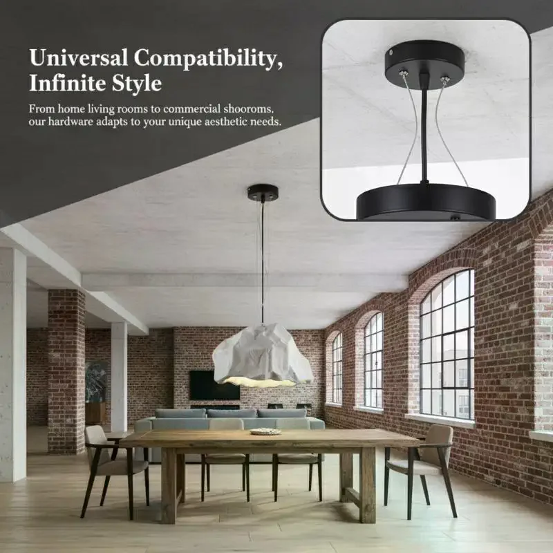 Ceiling Rose Lamp Base With Steel Wire Ceiling Canopy Steel Cable Wire Rope Chandelier Retrofit Load-bearing Fittings