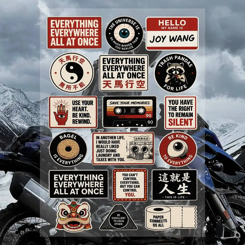 A-Everything Everywhere All At Once  Stickers Set Waterproof Vinyl Decals For Laptop Helmet Motorcycle Skateboard Car Luggage