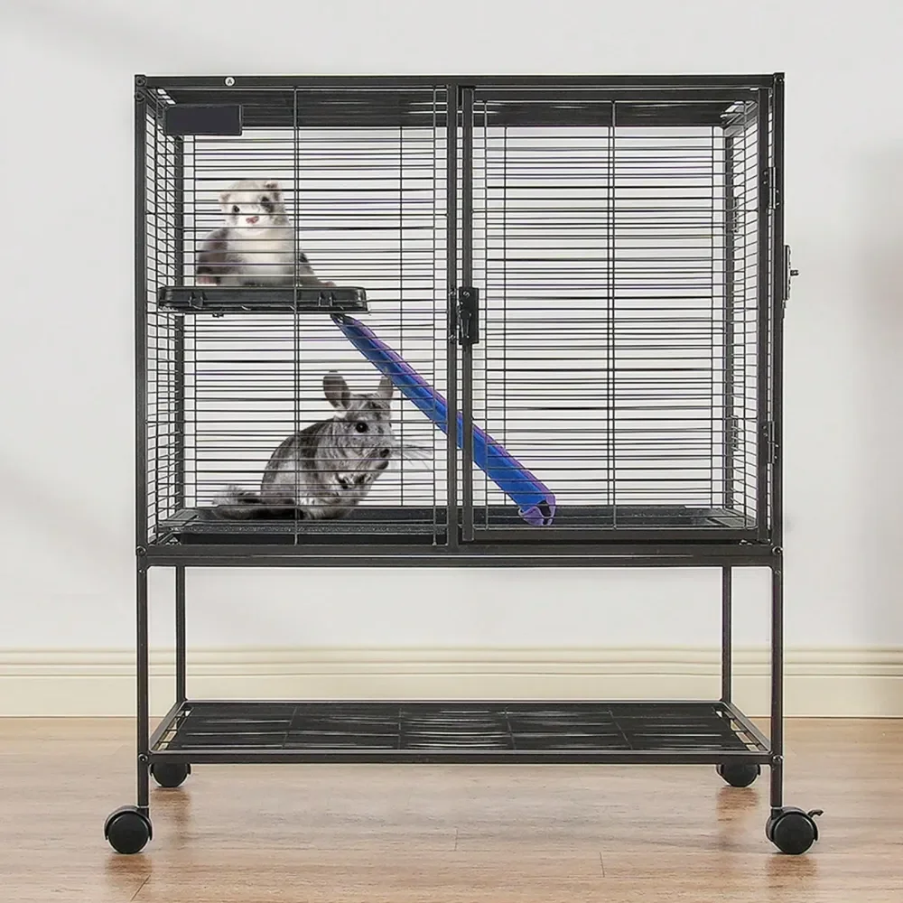 

Metal Ferret Cage, 24 X 17.3 X 34.1 To 336.2 X 22.8 X 64.6 , Large 2 Or 4Tier Critter Nation Cage, Small Animal Cage With Ramps