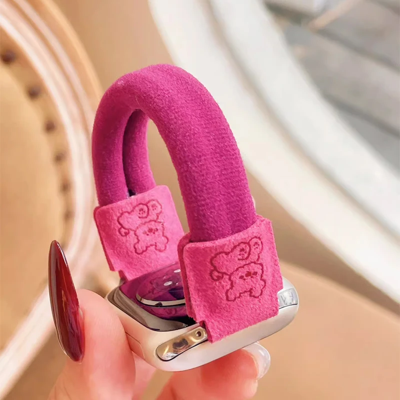 Cinturino per cani carino per Apple Watch 49mm 46mm 45mm 40mm 42 38mm 41 cinturino per ragazza con anello elastico per iWatch Ultra 10 9 8 7 SE 6 5 4