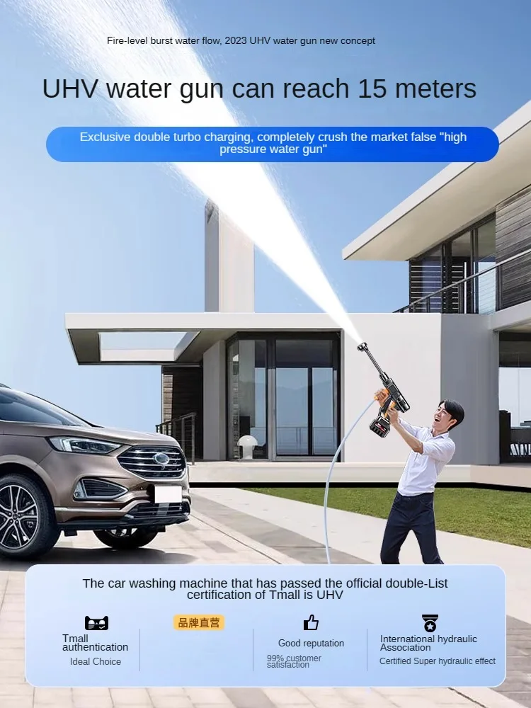 Portable Cordless Pressure Washer, High-Power Lithium-ion Battery, Detachable High-Pressure Water Gun for Household Cleaning