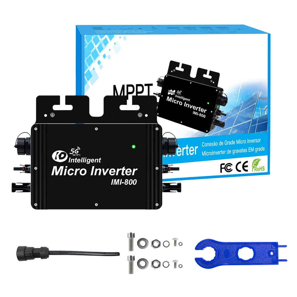 

800W 80-270VAC Solar Grid Connected Micro Inverter With MPPT Function and WiFi, Capable of Connecting 20-50V Solar Panels