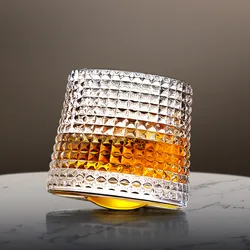 160Ml Tumbler Glass Rotating Whiskey Glass Creative Gyro Glass Drinkware Red Wine Glass Shake Decompression Glass Wine Cup