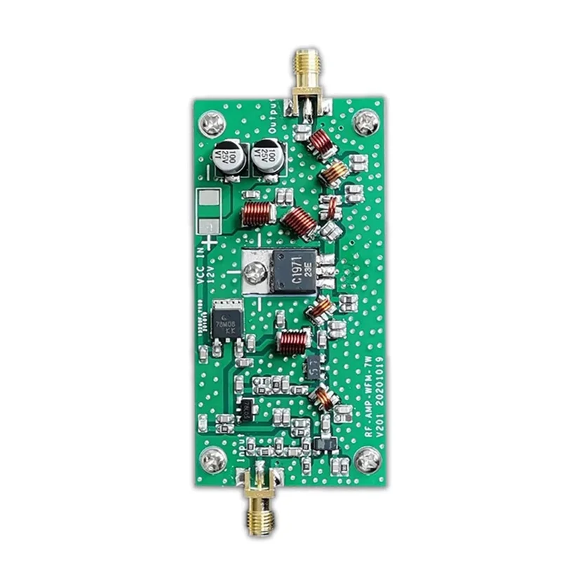 Abgi-para transmissor fm ham compatível 7w amplificador de potência fm 50mw entrada 88-108mhz rádio fm 38.5dbm dc 12v