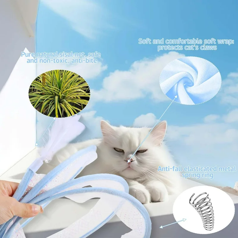 لعبة نفق القطط الصغيرة المثيرة والتفاعلية - مثالية للحيوانات الأليفة النشطة - تتضمن ريشًا وماوسًا ممتعًا - تمرينًا محفزًا