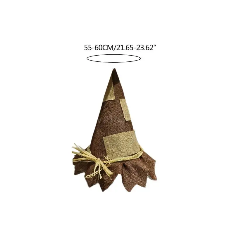 Witch Hats Halloween Costume Accessory for Halloween Party Decorations Hat with Elegant Burlap for Masquerade