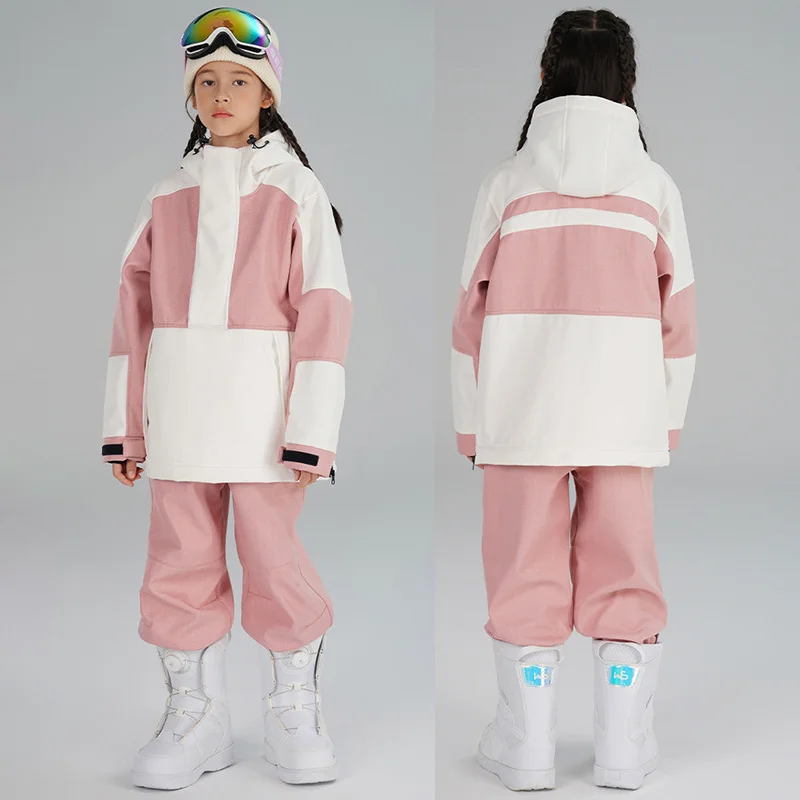 

2025 Winter Children Snowboard Jacket Pant Sets Windproof Waterproof Snow Sports Breathable Wear Resistant Boys Girls Ski Suit