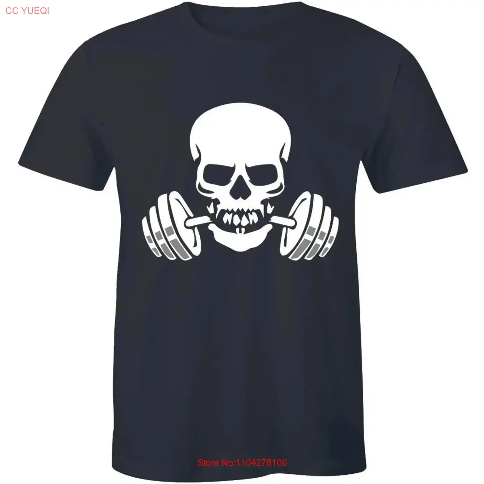 Skull with Barbells weights workout funny T shirt tee vintage Washed Top For Everyday Wear Breathable streetwear Stretched