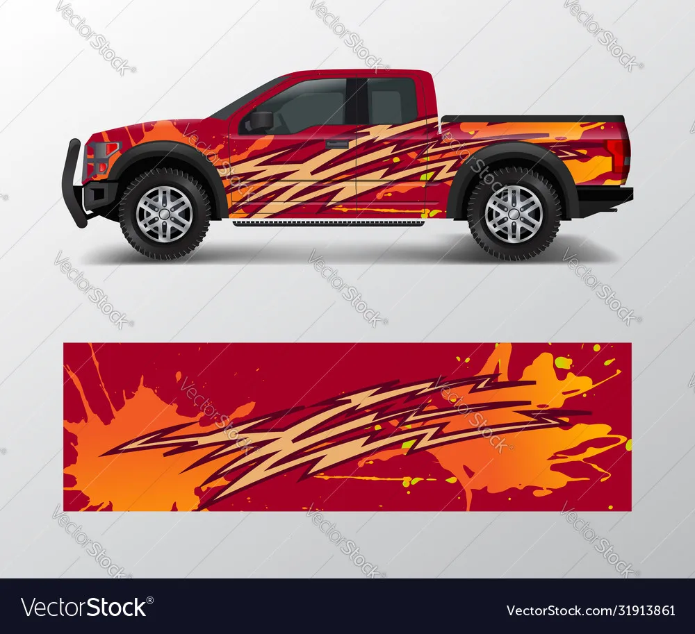 Paint Pickup Car Full Wrap Sticker Decorative Car Graphic Decal Full Body Racing Vinyl Wrap Car Decal Length 400cm Width 100cm