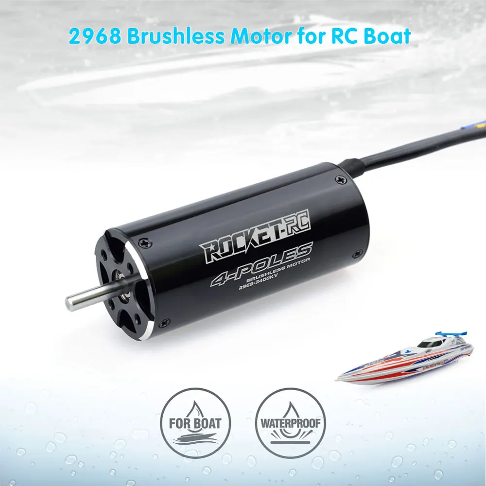 Rocket RC 2968 3400KV 3800KV 4000KV Waterdichte Borstelloze Motor met 29-L Waterkoeling Jas voor RC Schip Boot Feilun Traxxas