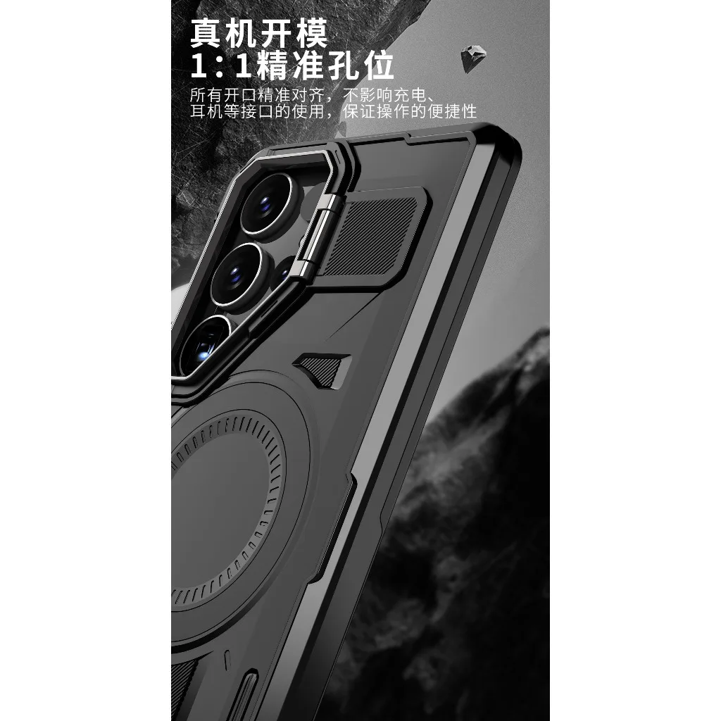 For MagSafe Magnetic Phone Case with Camera Frame Stand For Samsung Galaxy S26 Plus S25 S24 S23 FE S22 Ultra A56 A36 A26 A16 A06