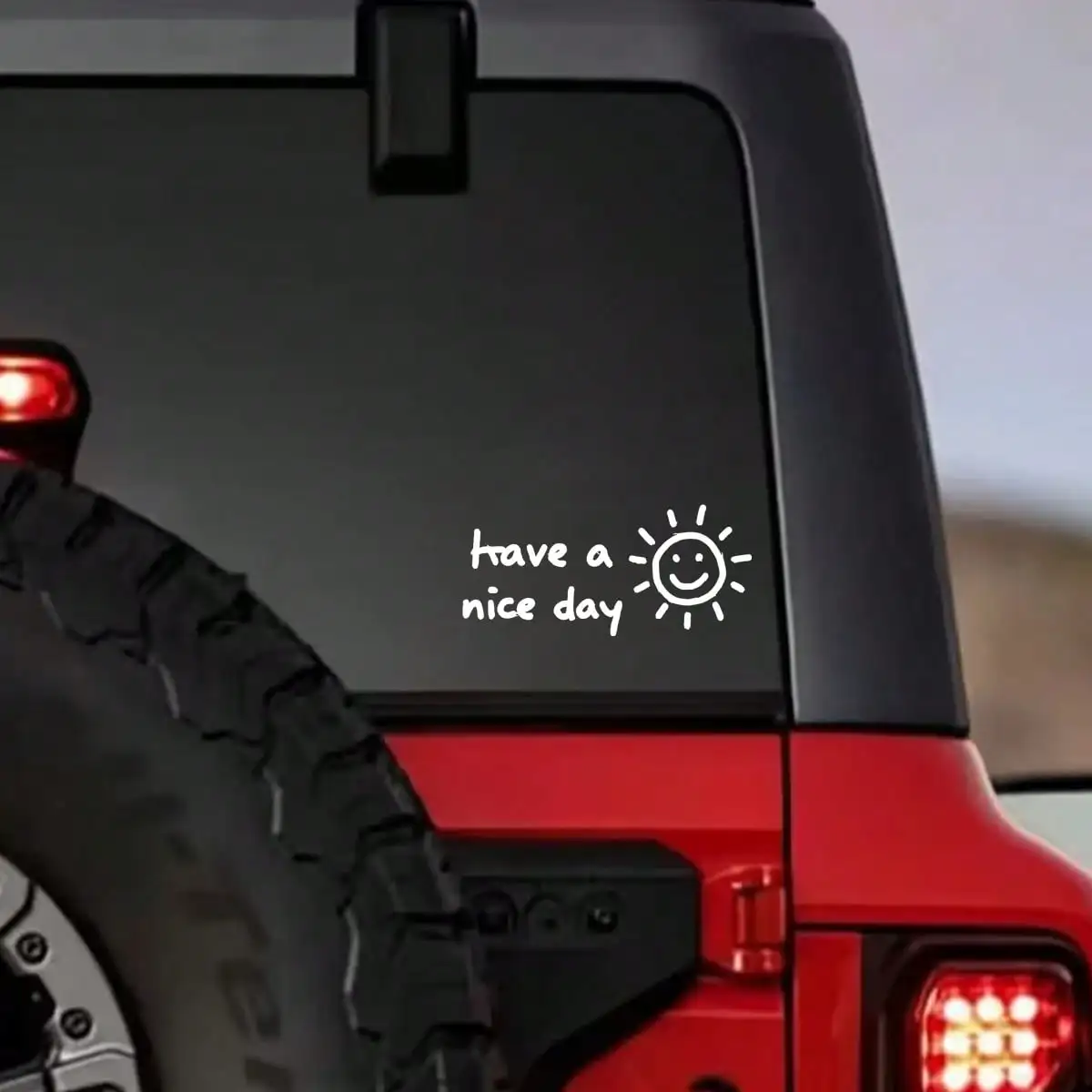 Positive Minimalist Have a Nice Day Smiling Sun Self-Adhesive White Vinyl Decal for Auto Window Bumper Laptop Styling Supplies
