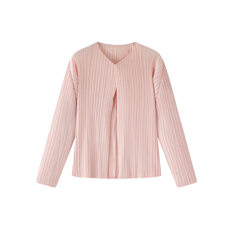 Miyake Pleated New 2025 Cardigan Top for Autumn Thin Style, Paired with Sun Protection Jacket, Small Shawl, Short Pleated Jacket