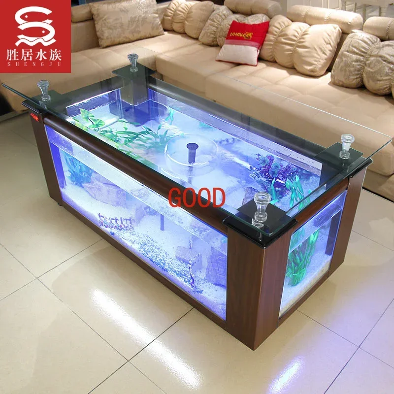 Creative Ecological Aquarium Glass Tea Table Turtle Jar 1.2 M