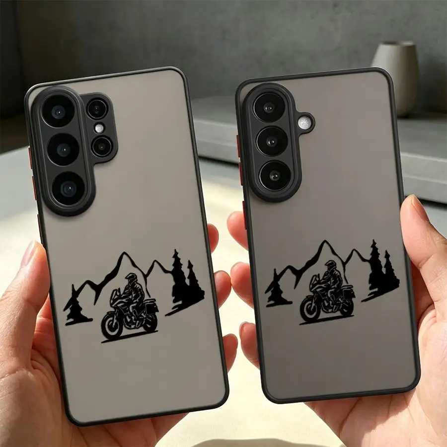 Mountain Bike Rider Silhouette Case for Samsung Galaxy S26 S22 S21 S23 FE S24 Plus S20 FE Note 20 Ultra 10+ S25 Ultra Funda Back