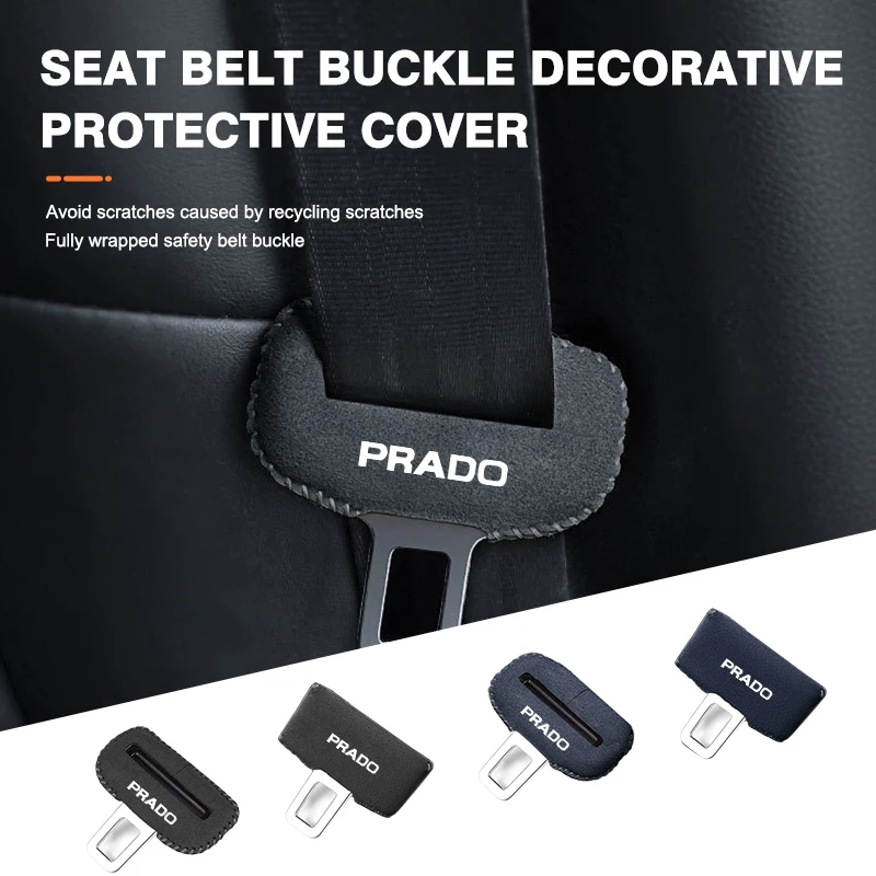 Car Seat Belt Buckle Clip Duster Protector Cover Accessores For Toyota Prado 90 120 150 J90 J120 J150 LC90 LC150 2015 2016