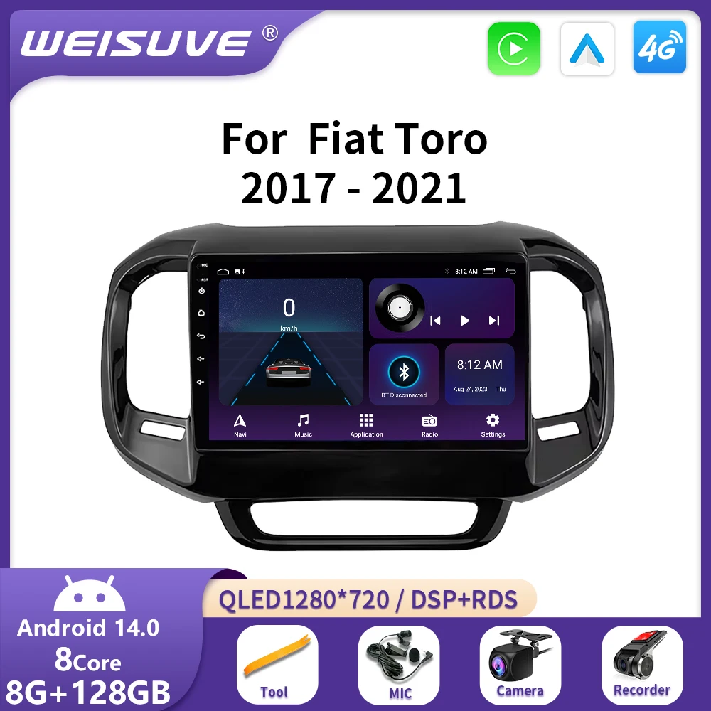 

2Din Android13 Car Radio For Fiat Toro 2017 - 2021 Multimedia Player Carplay Video Stereo GPS 4G Head Unit Autoradio FM DVD wifi