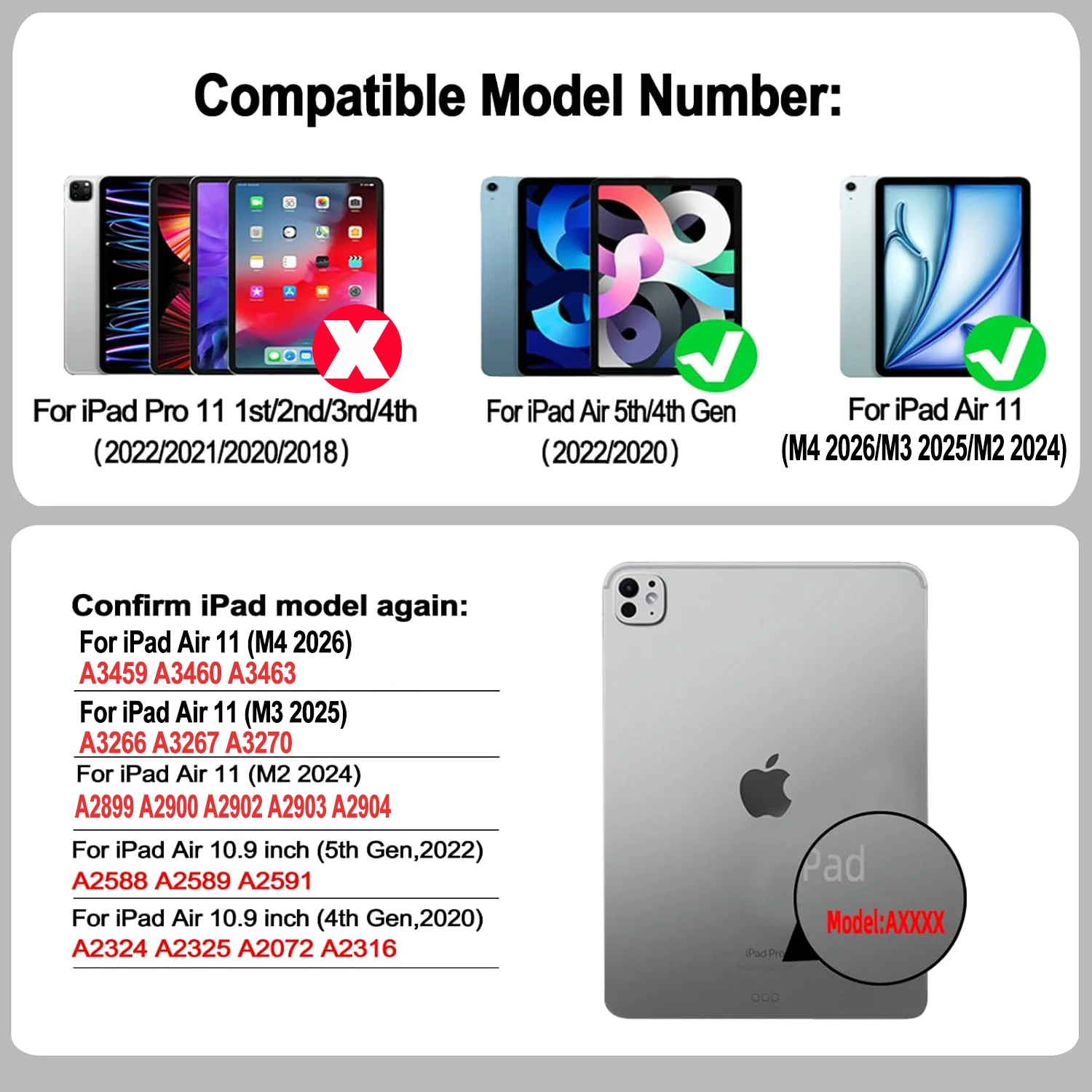 Magic Style Case Keyboard for iPad Air 11 inch M4 2026 A3459 M3 2025 A3266 M2 A2902 Air4 Air5 5th A2588 4th A2316 Generation