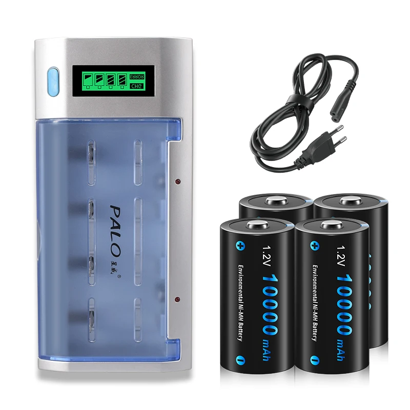 CITYORK 10000mAh D size R20 Battery 1.2V Ni-MH LR20 D Size Rechargeable Battery For flashlight battery emergency light battery