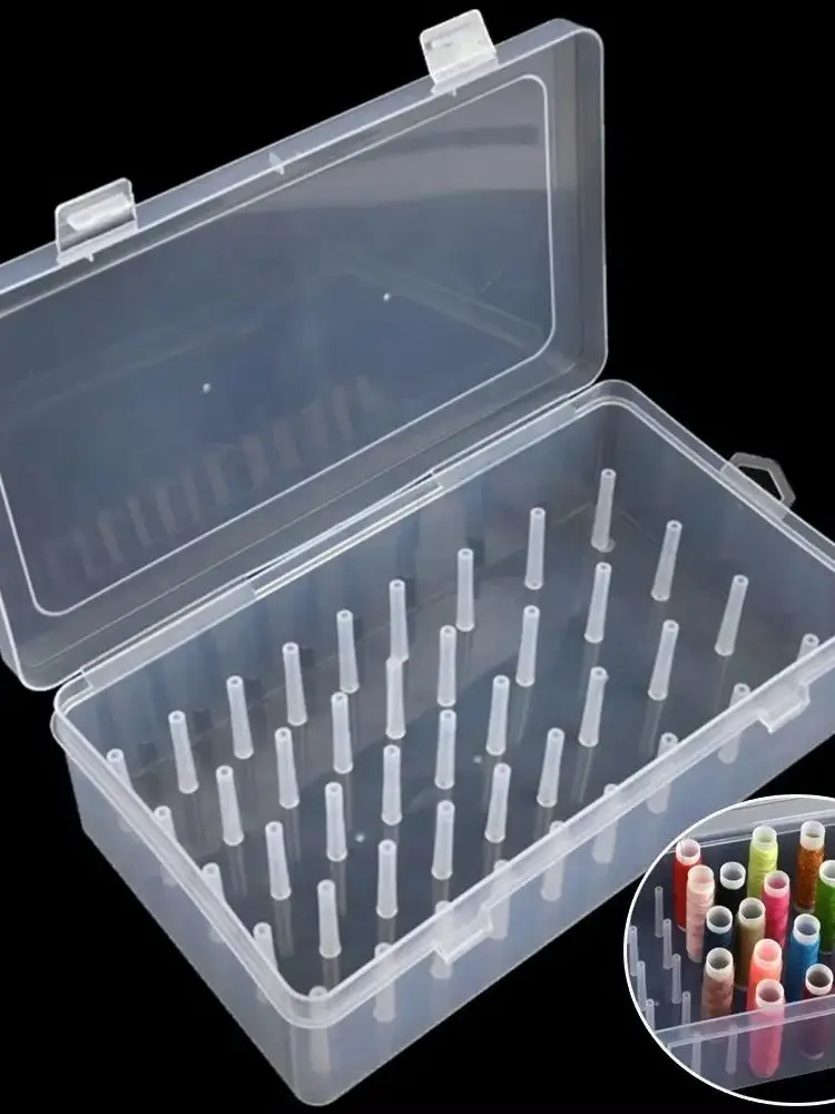 Neue Nähgarn-Box, 42 Stück, Spulen, Spulen, Tragetasche, Behälter, Halter, Bastelspule, Organisationskoffer, Nähen, 24 Spulen – Detail 7