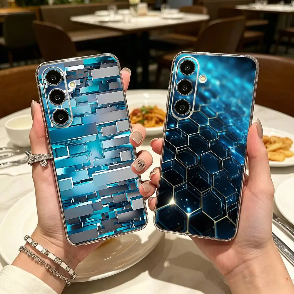 

Tech Metallic pattern Clear Phone Case for Samsung A71, A70, A52, A51, A40, A30, A20