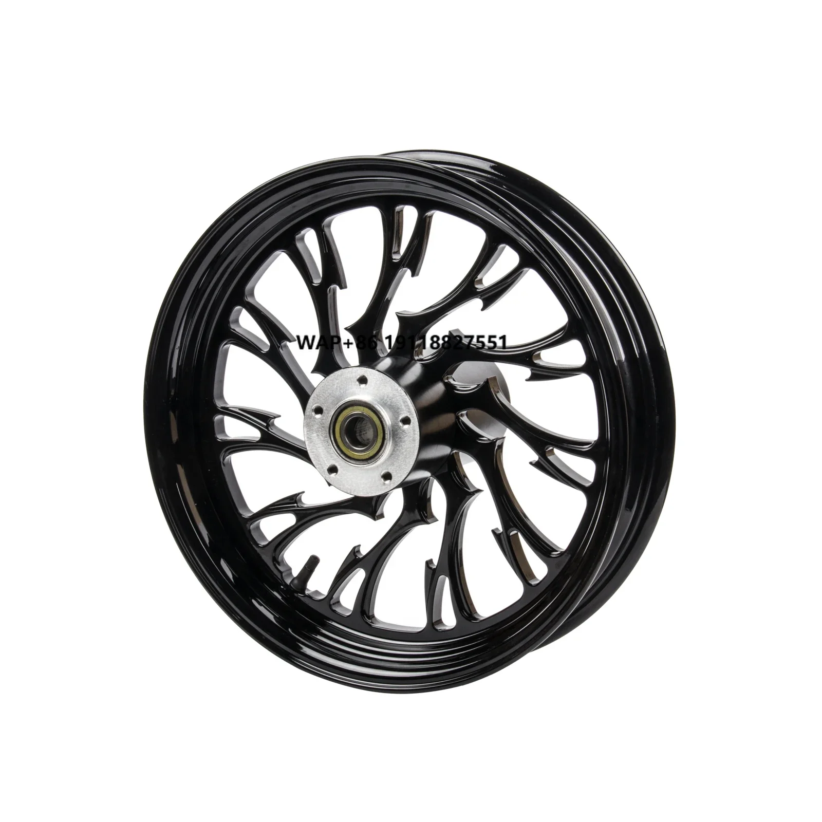 

Motor Front Rear Hollow-out Bole Wheels Custom Forged Gloss Black Rims for Harley Softail Brekout Fat Boy Street Bob 2018-2024