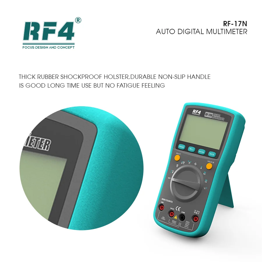 RF4 Factory Price Professional Instrument LCD Backlight Display Data Hold Multi-function NCV AC/DC Digital Multimeter RF-17N