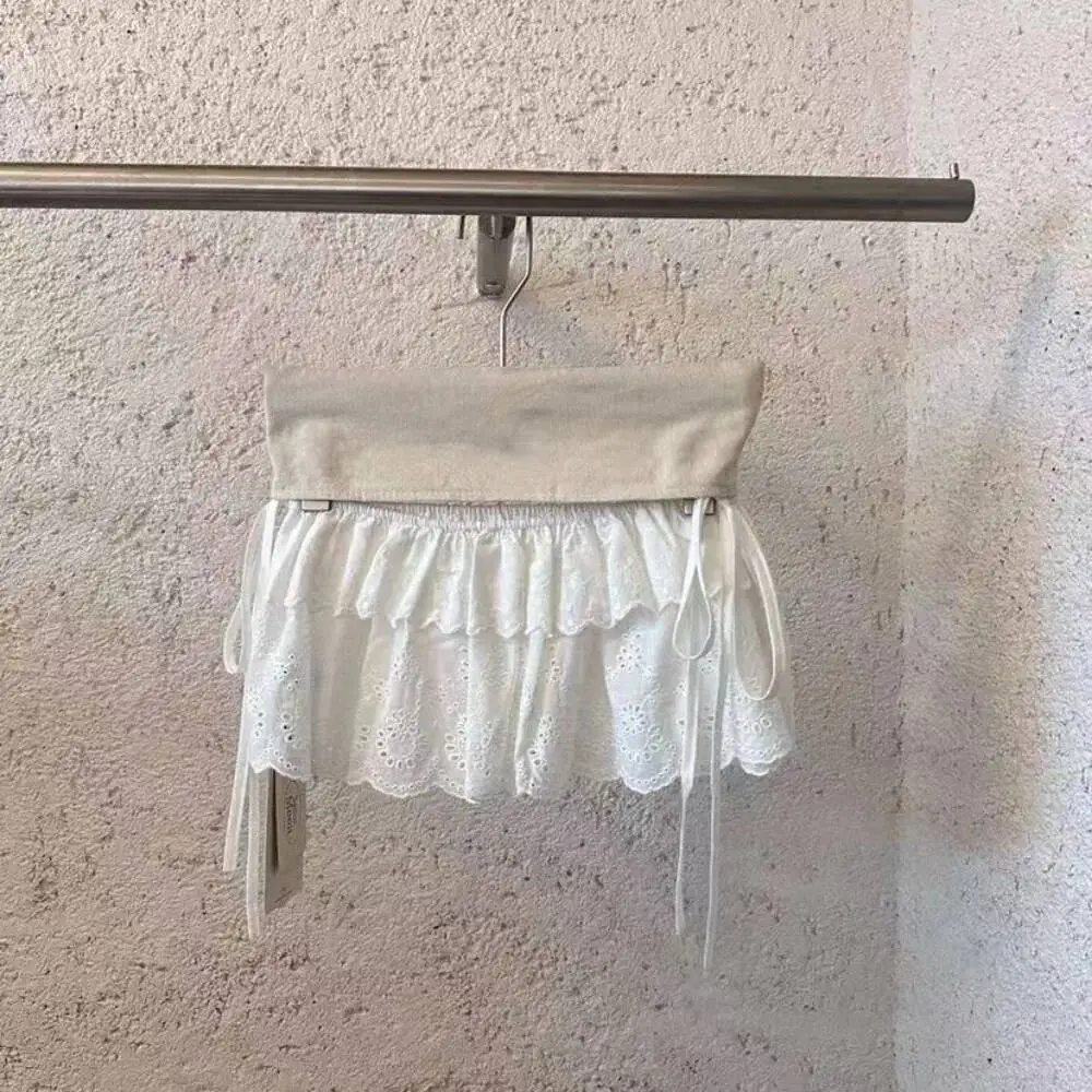 ارتفاع الخصر ألف خط قصيرة عارضة التطريز التنانير الفطريات الجوف خارج الفرنسية الربيع Falda الباليه كوريا شيك ضرطة ستارة جديدة