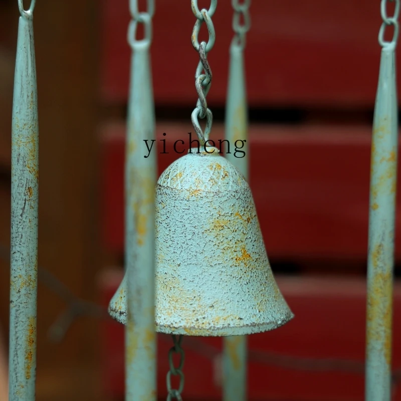 ZK American Country Style Garden Balcony Garden Cast Iron Bell Iron Art Butterfly Wind Chime Home Decoration