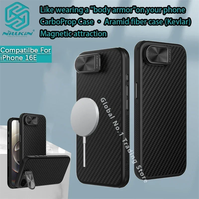 

Чехол Nillkin для iPhone 16E, магнитный чехол, чехол для телефона с рамкой из ТПУ, крышка объектива, кронштейн, защитный чехол для iPhone 16E Magsafe 5G