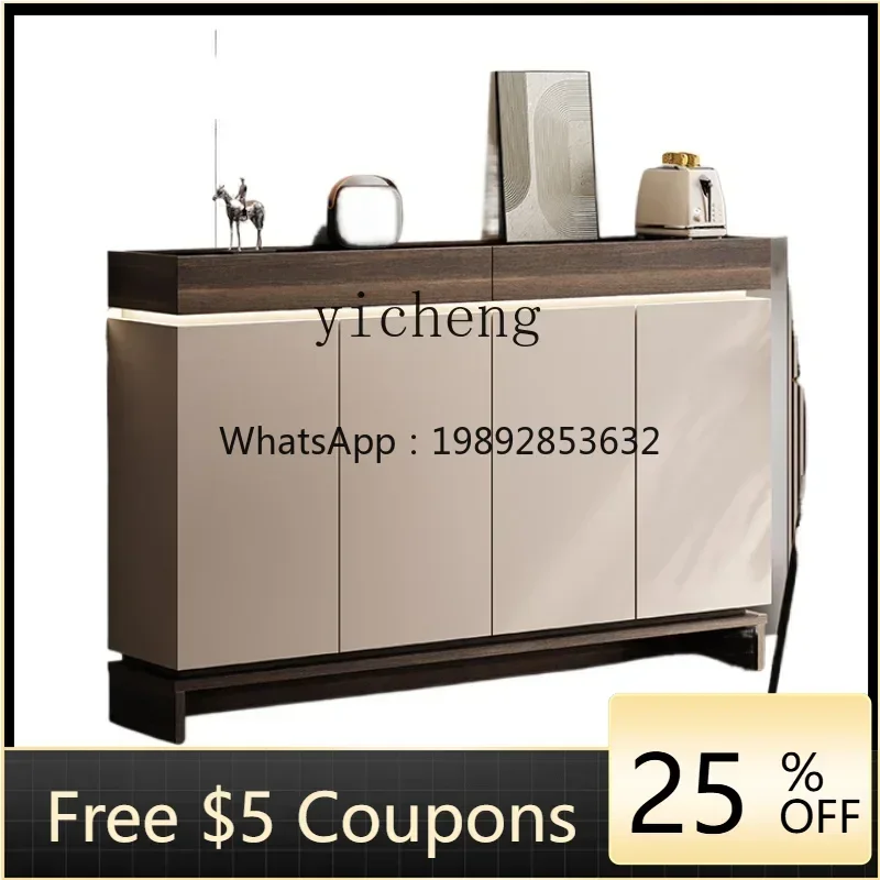 

ZZ side cabinet light luxury multi-layer storage tea cabinet storage locker integrated against the wall