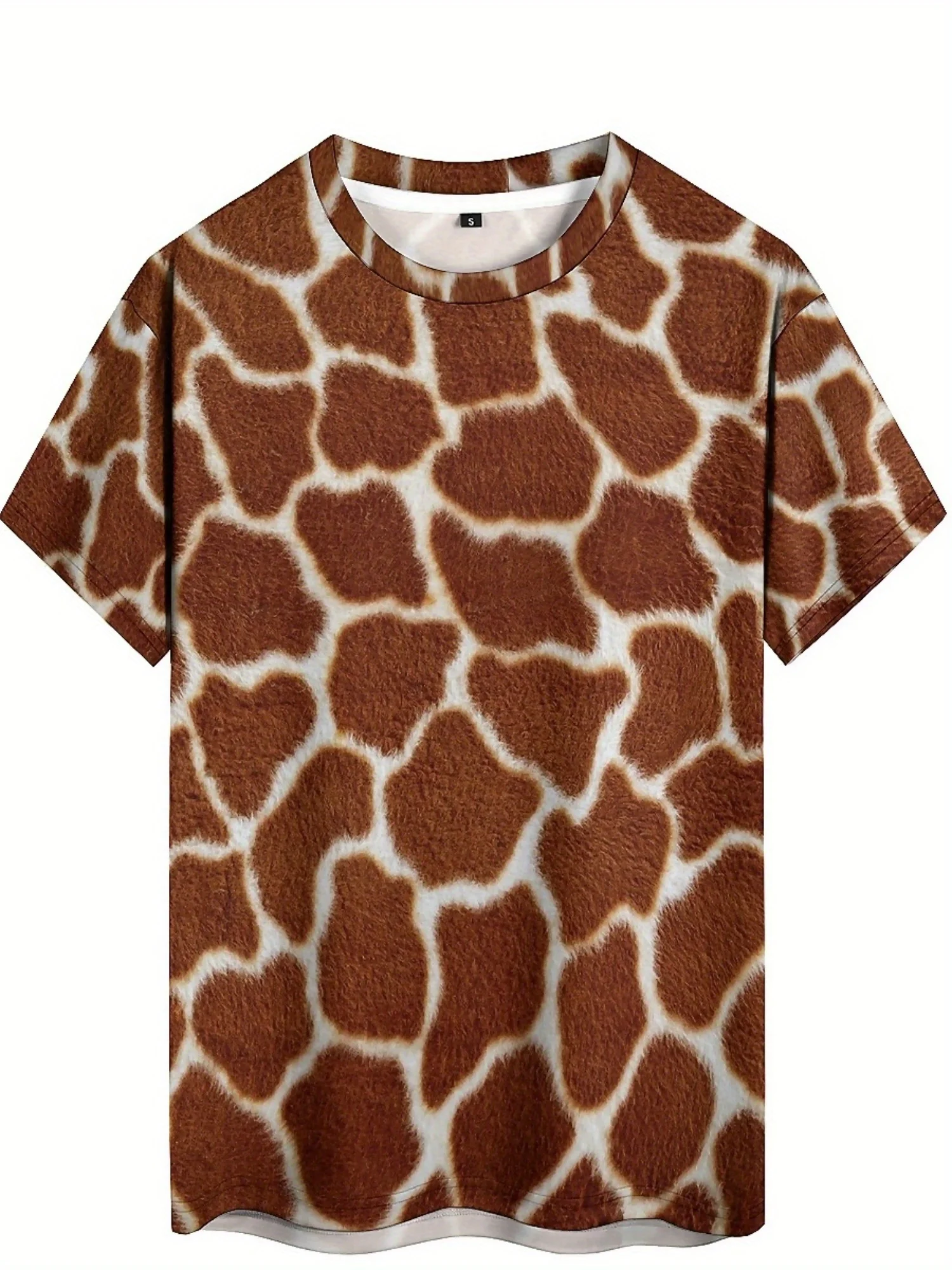 Camiseta masculina com estampa de girafa engraçada – Design "I'm a Giraffe, Not a Zebra", manga curta, gola redonda, roupa casual e esportiva