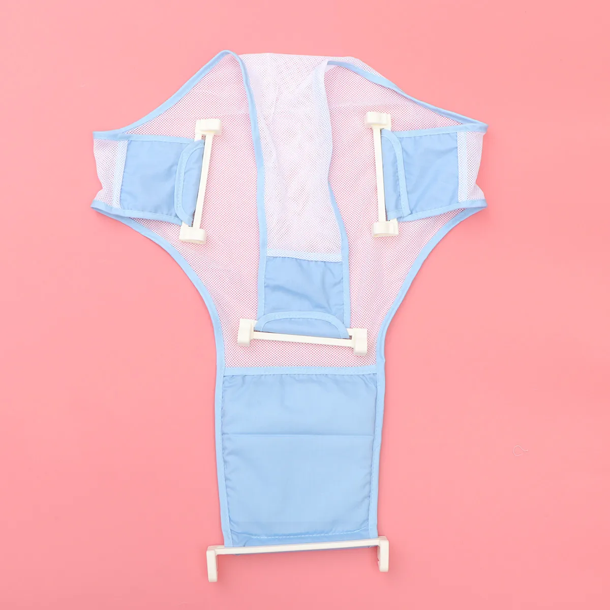 1Pcs Baby Bath Support Net Infant Shower Mesh Anti- Adjustable Comfortable Baby Shower Seat Supplies Light Blue