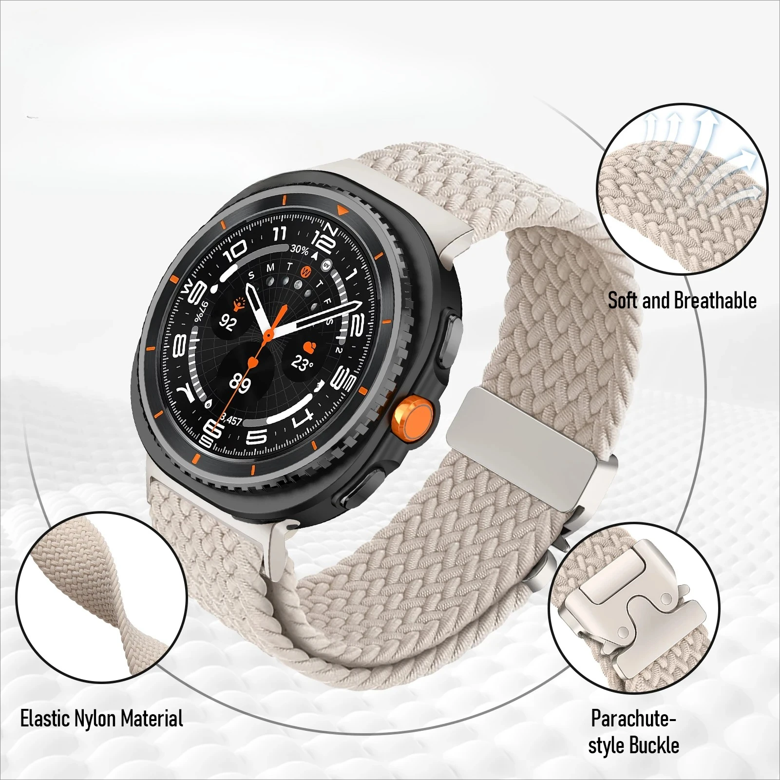 الأشرطة المضفر لساعة جالاكسي 8/8 الكلاسيكية 46 مللي متر 44 مللي متر 40 مللي متر المظلة استبدال حزام الرياضة سوار كوريا غالاكسي watch8 الفرقة #3