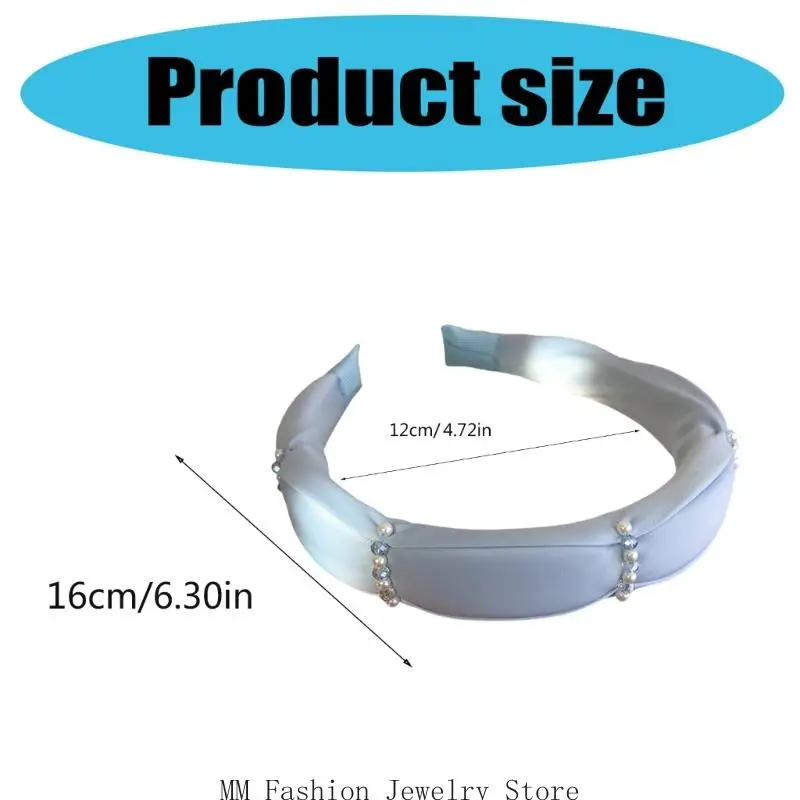 D0ub Bandons perles uniques pour les femmes confortables Tissu tissus Tiptes port quotidiens pour les réunions bal