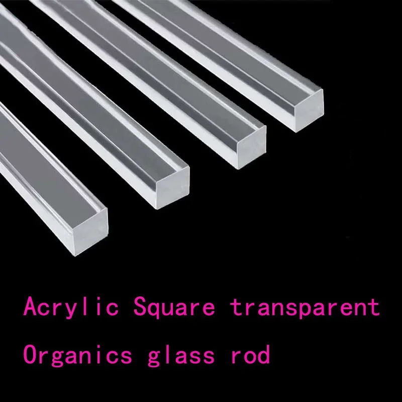 Acrylic Plastic Square Flat Bar Transparent Acrylic Reinforcement Organic Glass Rod PMMA DIY Craft Architectural Model Material