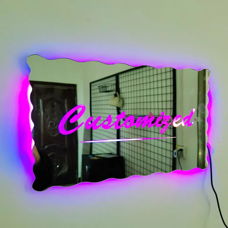 luz do espelho acrilico com palavras personalizadas led wall decor nome personalizado neon sign presente de aniversario quarto decoracoes 01