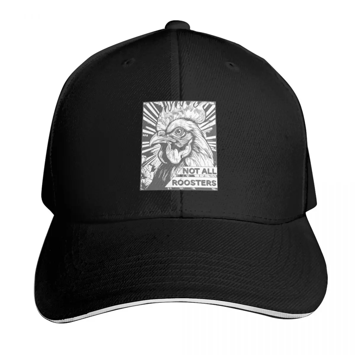 Not All Roosters Monochrome Baseball Cap Trucker Hat luxury woman cap Vintage Women Men's