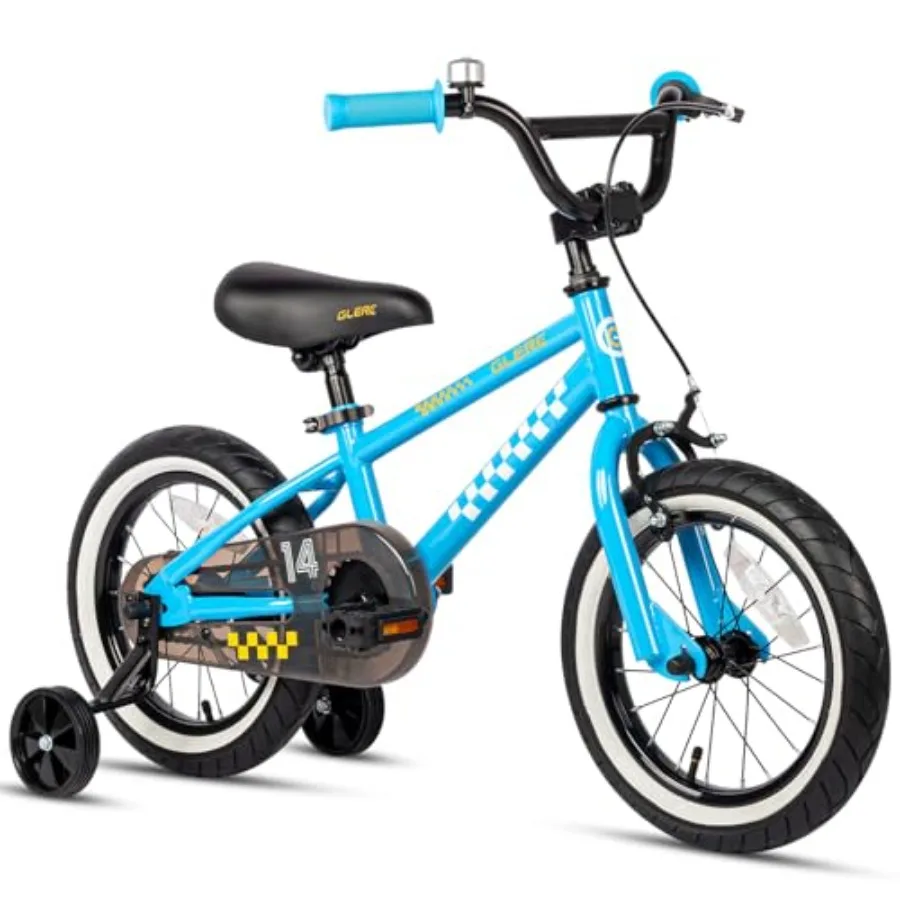 

Велосипед BMX-стиля 12, 14, 16 дюймов для мальчиков и девочек 2-8 лет, детский велосипед с тренировочными колесами, ножным тормозом, в различных цветах