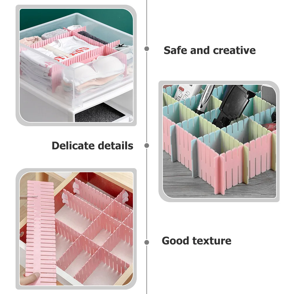 

12Pcs Adjustable Plastic Drawer Dividers Organizer DIY Sub-Grid Storage System for Home Office Bedroom Kitchen