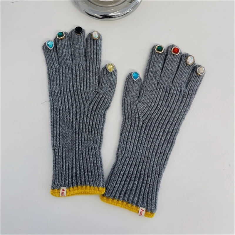 Women Winter Warm Full Finger Gloves Knit Gloves Women Gloves Dropship