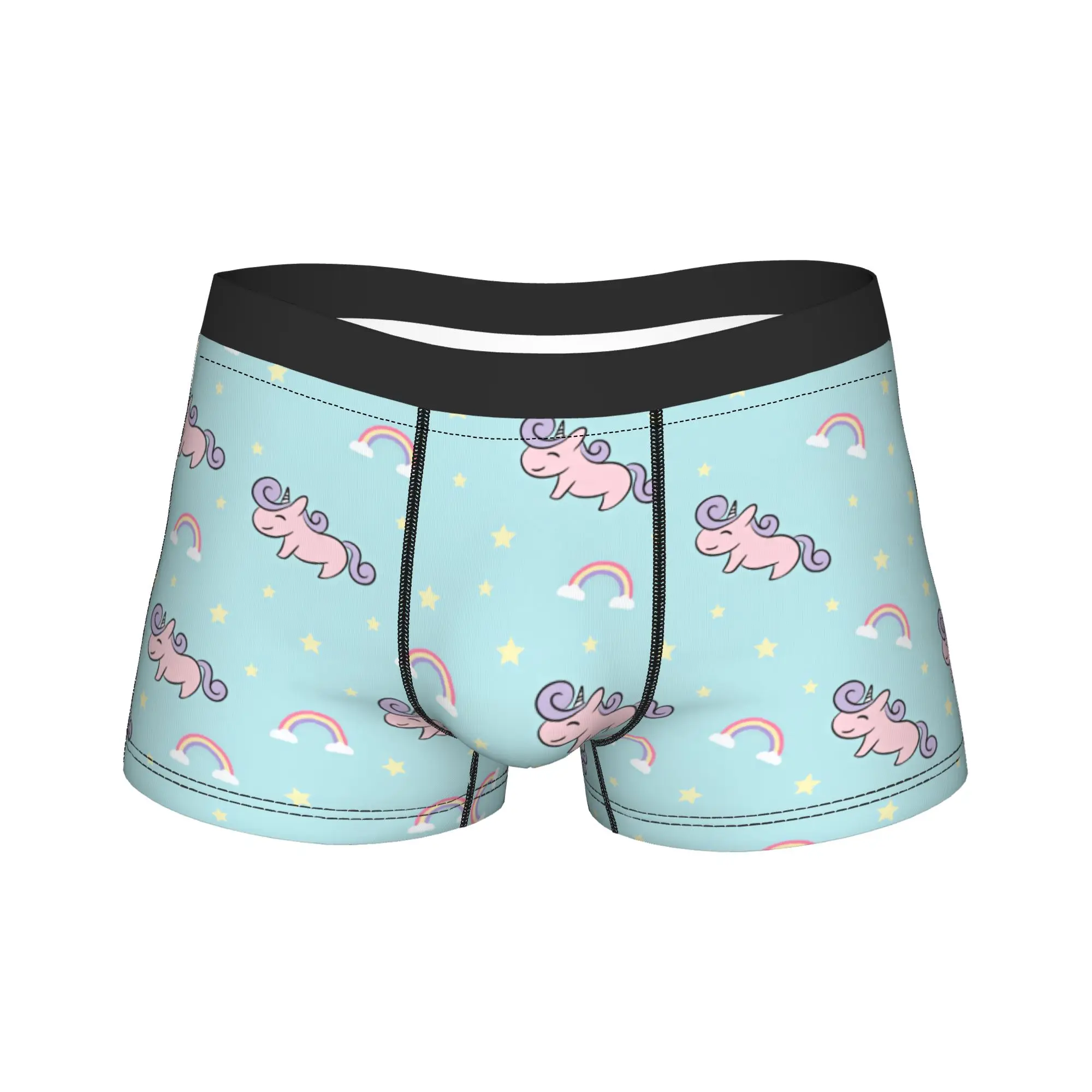 Unicorn seamless pattern cute magical hand drawn Underwear  Man Underpants Custom DIY Sexy Soft Boxer Shorts