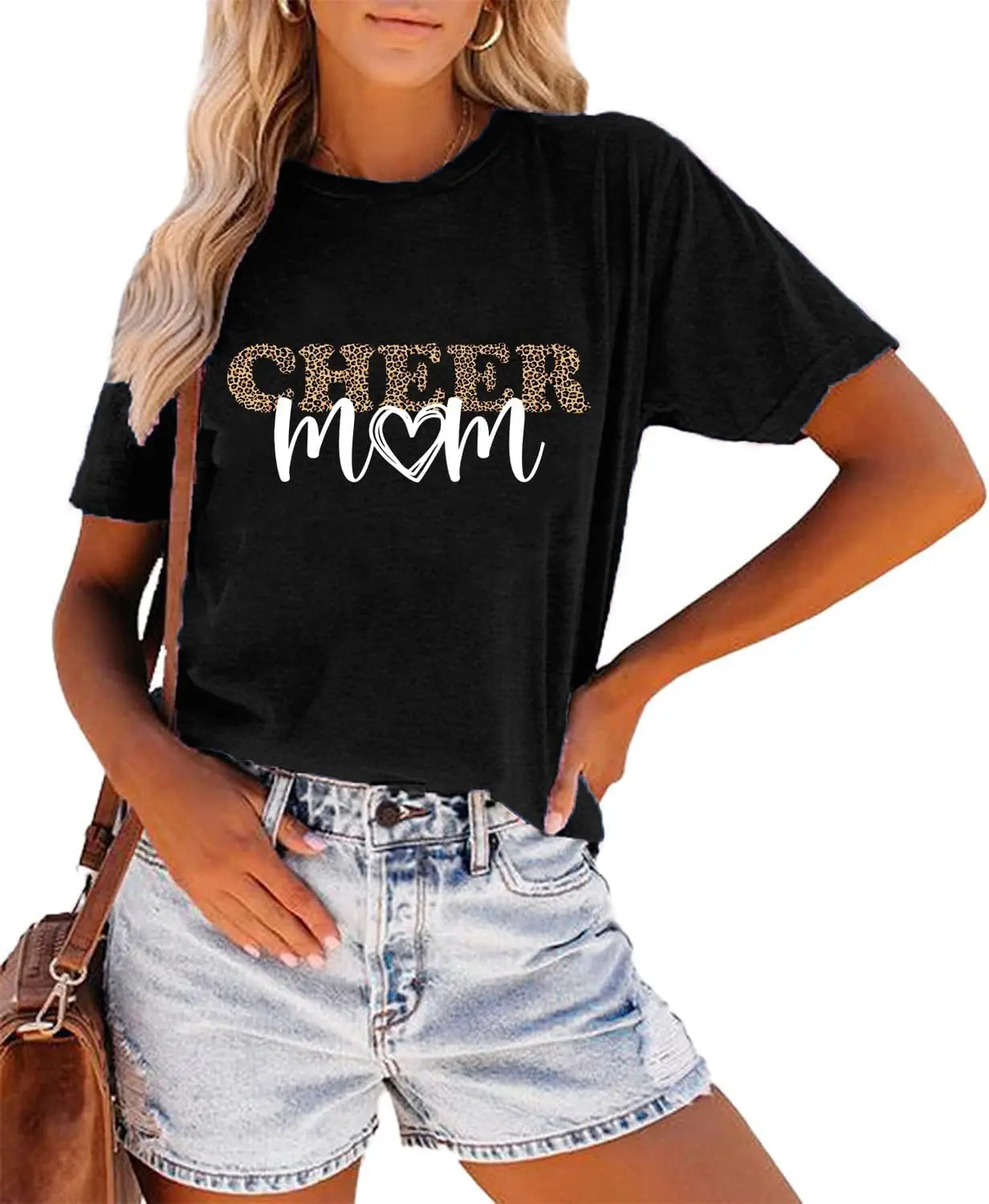 Cheer Mom T-Shirt for Women Game Day Cheerleading Mom Funny Graphic Sports Season Top New Fashion Top Tees