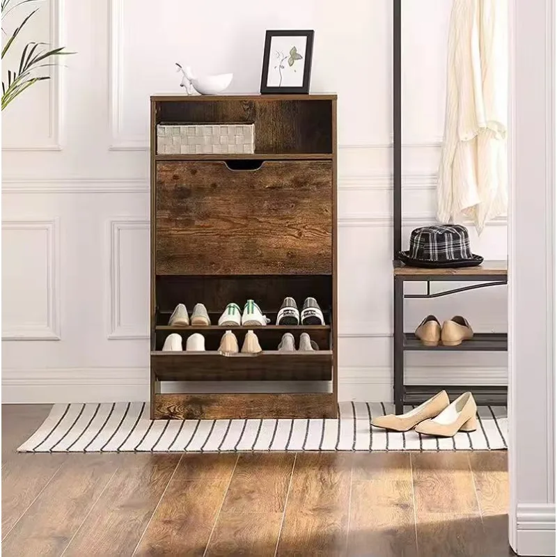 Multifunctional assembly, simple storage, door tipping bucket small shoe cabinet, ultra-thin shoe cabinet 17cm economical
