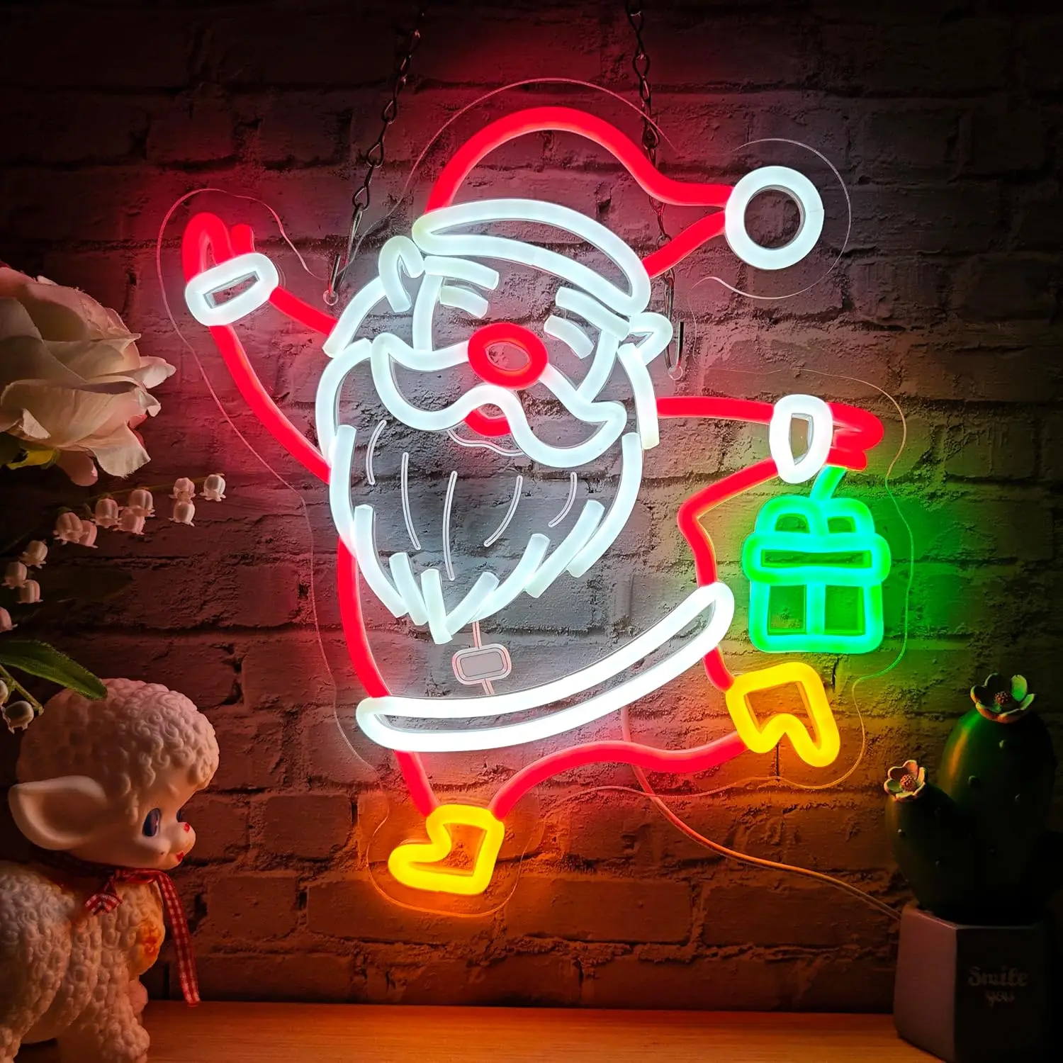 

Санта-Клаус неоновая вывеска USB Крытый светодиодный светильник для спальни Домашний бар Игровая комната Рождественский декор personnalisé Подарочный ночник ﻿